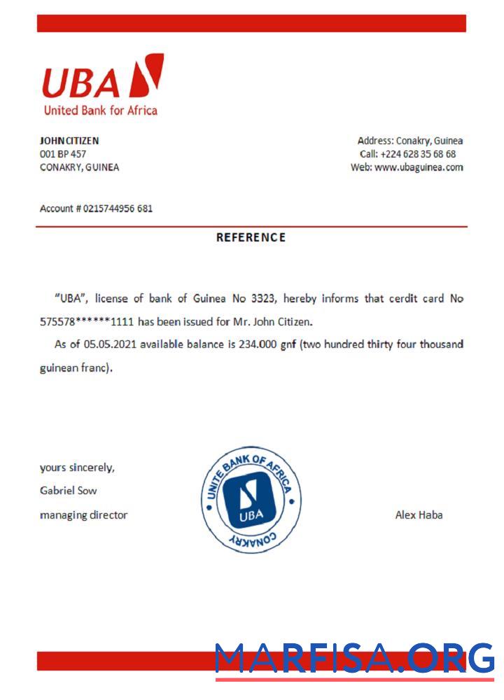 Realistic Guinea UBA reference template